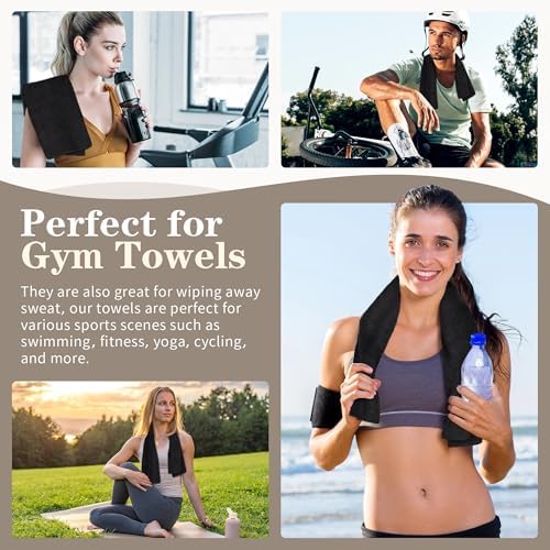 Fixsmith Salon Towels 12 Pack Black Microfiber Hair Drying Towels