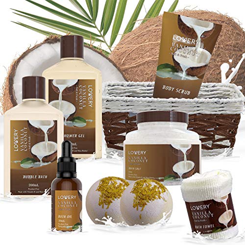 LOVERY 9 Piece Spa Gift Basket for Women and Men