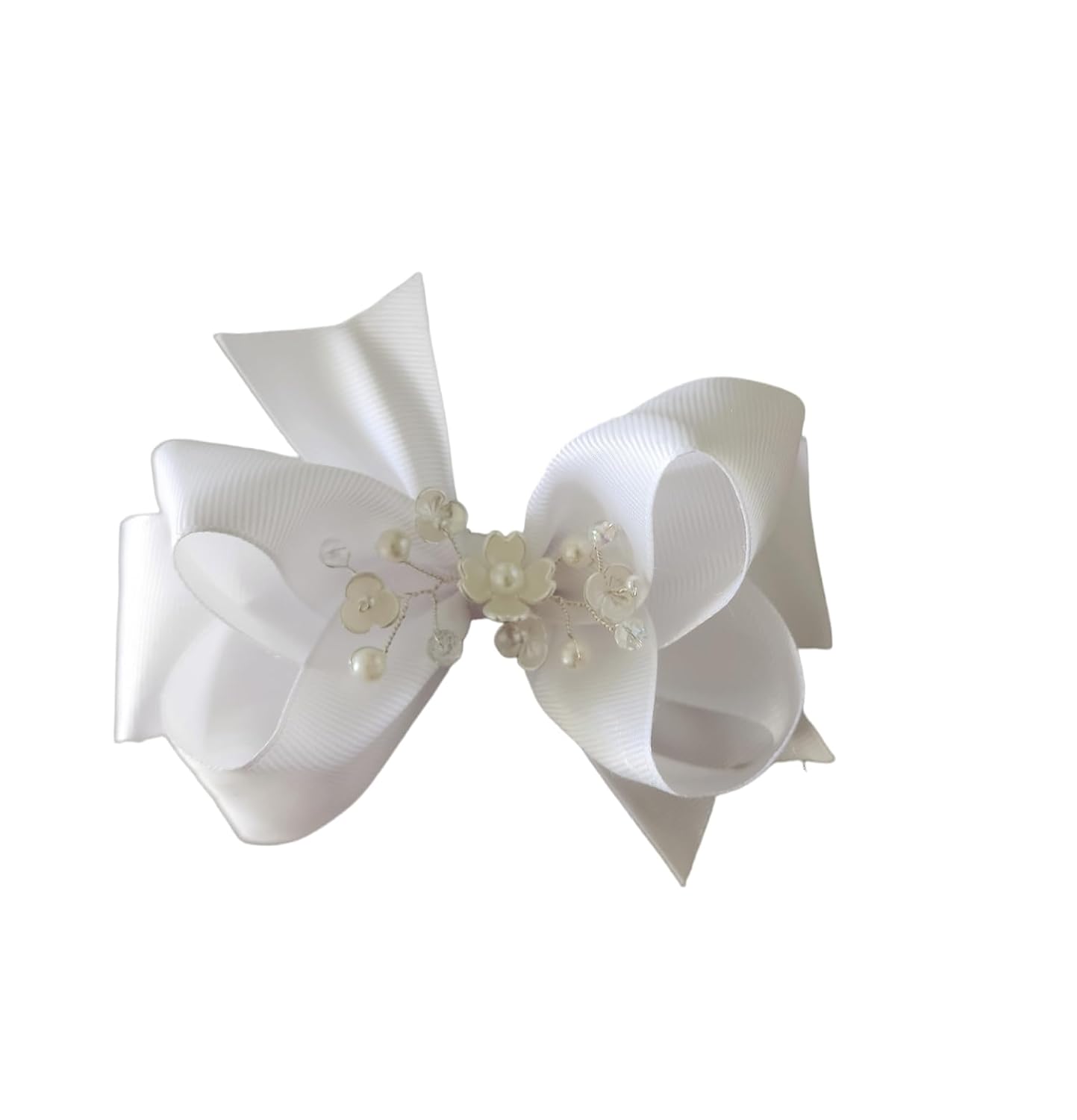 Handmade White Hair Bows for Girls