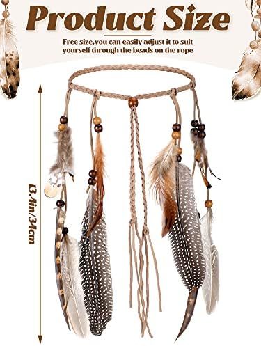 XunYee Feather Headband for Women - Hippie Costume Accessory