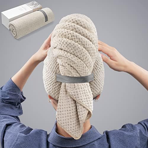 YFONG Microfiber Hair Towel Wrap for Women - 40x263 Fast Drying Turban