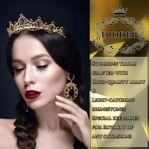 Didder Classic Crystal Tiaras Crowns for Women Girls