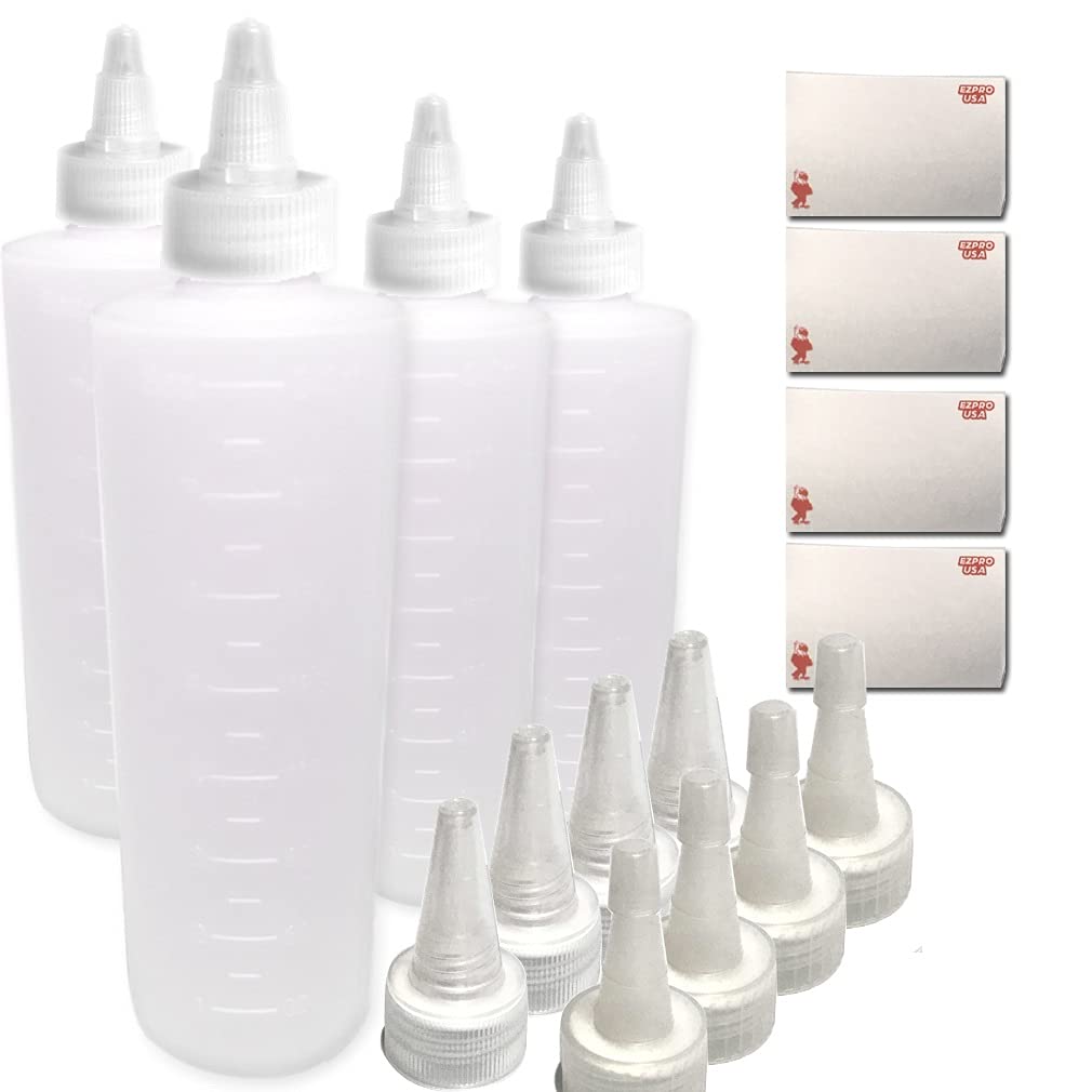 EZPRO USA Applicator Bottle Dispenser with Twist Top Cap Pack of 4