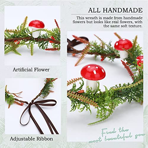 MOSTORY Green Elf Mushroom Crown Headband for Women Girls