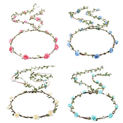 Whaline 4 Pcs Flower Crown Garland Headbands