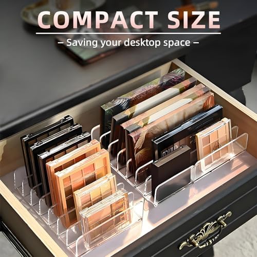 2 Pack Acrylic Makeup Palette Organizers - 7-Slot Display Cases