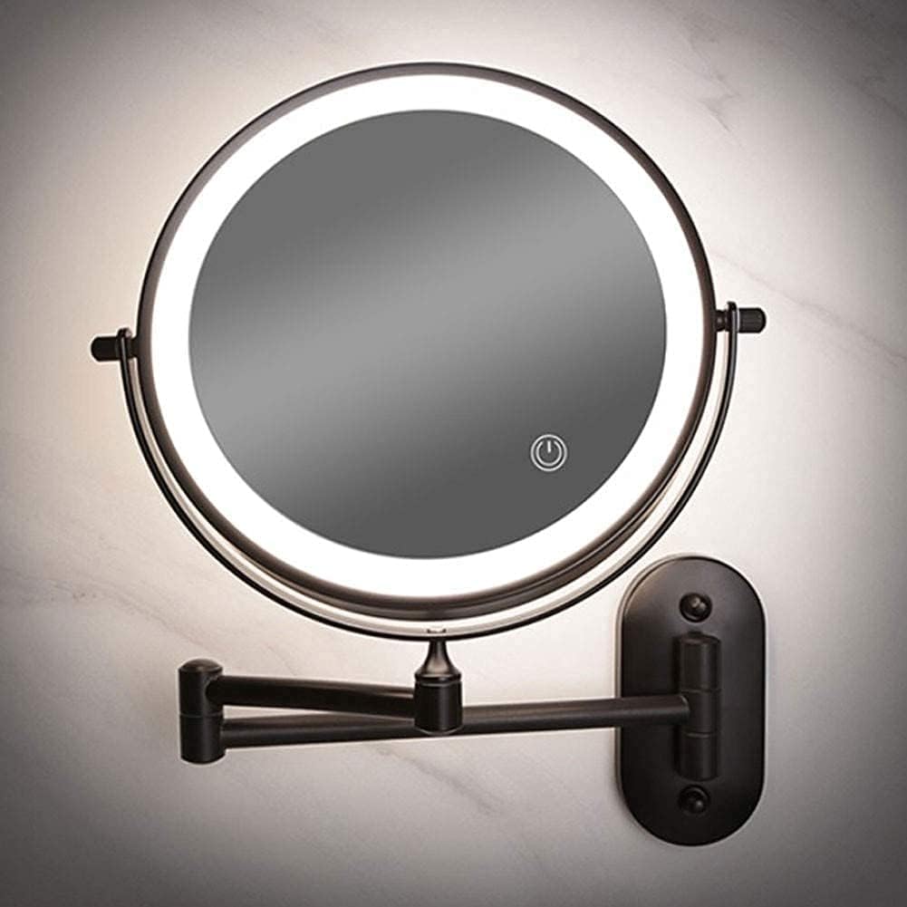 USB Rechargeable Wall Mounted Makeup Mirror with 5X Magnification