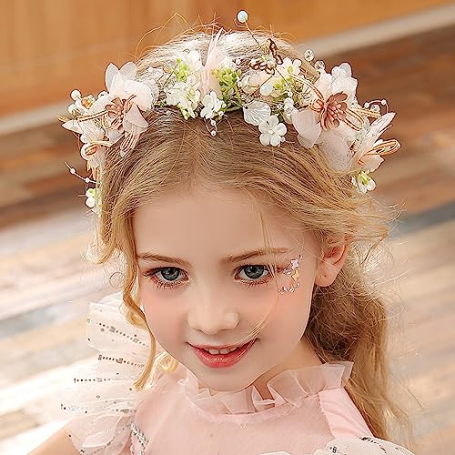 Ever Fairy Princess Flower Crystal Headpiece Pink