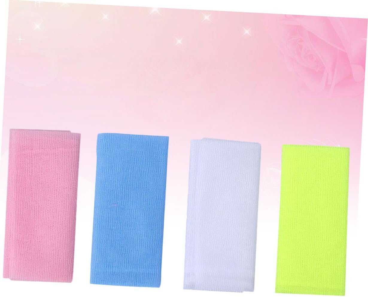 4PCS Nylon Exfoliating Bath Towel for Back Scrubbing