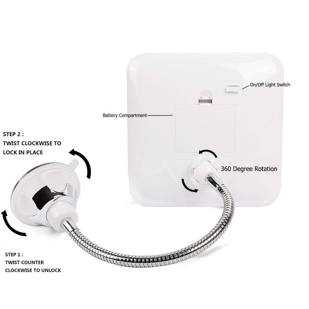 SunplusTrade 7x Magnification Makeup Mirror with LED Lights and Flexible Gooseneck