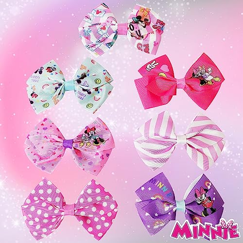 Disney Minnie Mouse Hair Bow Set - 7 Pieces with Clips