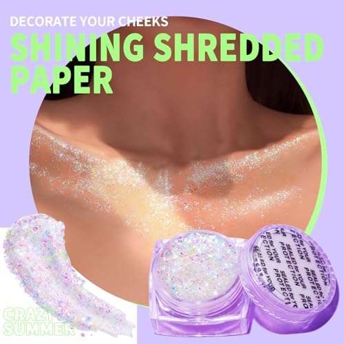 Teenitor 6 Shapes Body Glitter Gel Set