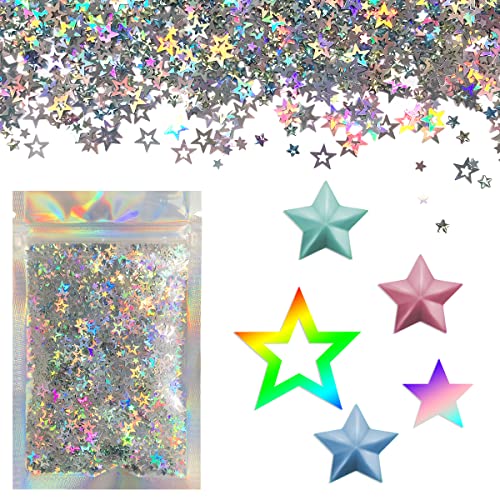 Electric Bliss Beauty Star Glitter Holographic Silver 15g