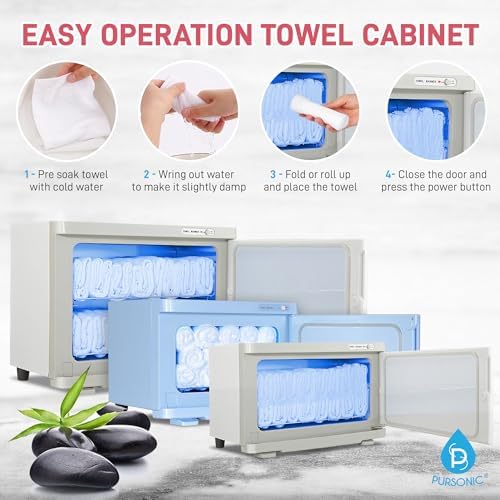 Pursonic Professional Towel Warmer with UV Sterilizer - 8L White