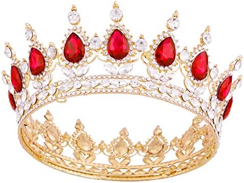 Vofler Queen Crown Headband - Gold Plated Alloy Rhinestone