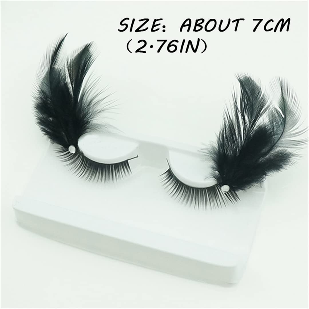Tsangbaby Black Feather False Eyelashes for Halloween Cosplay