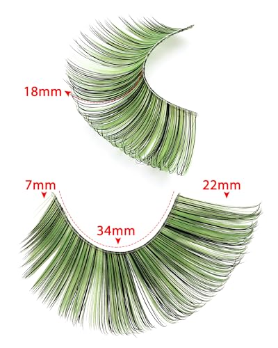 Outopen Green Halloween 22mm False Lashes