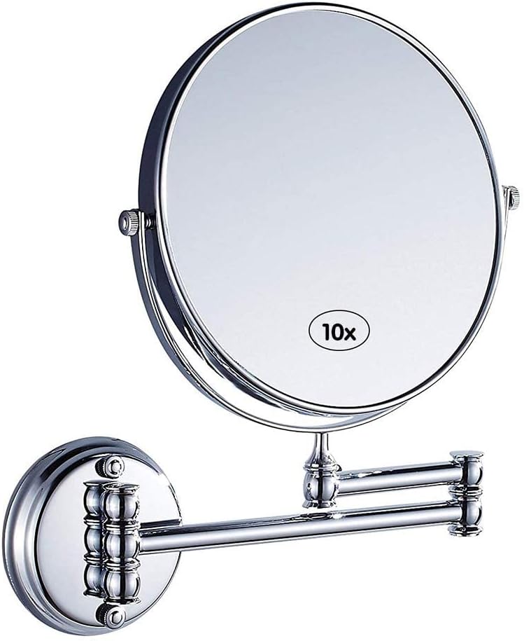 Double-Sided Swivel Makeup Mirror with 10X Magnification