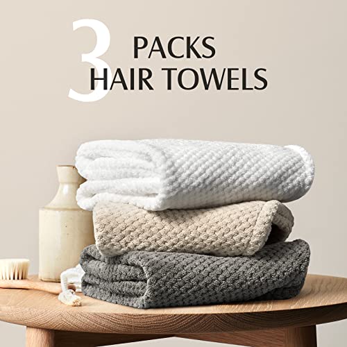 YFONG 3 Pack Large Microfiber Hair Towel Wrap 1