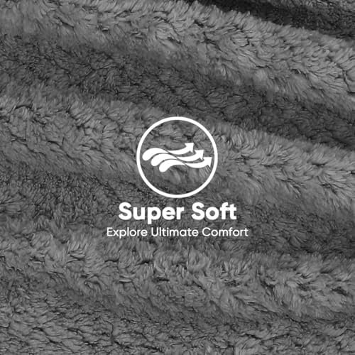 HOMEXCEL Microfiber Hair Towel Wrap 2 Pack Grey