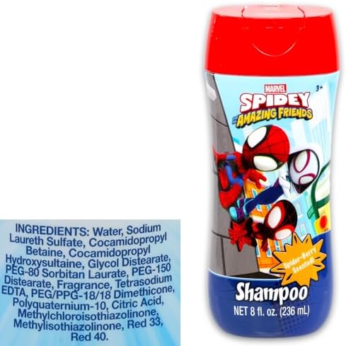 Spidey and Friends Bathroom Set for Kids - 8 Oz Shampoo and Stickers