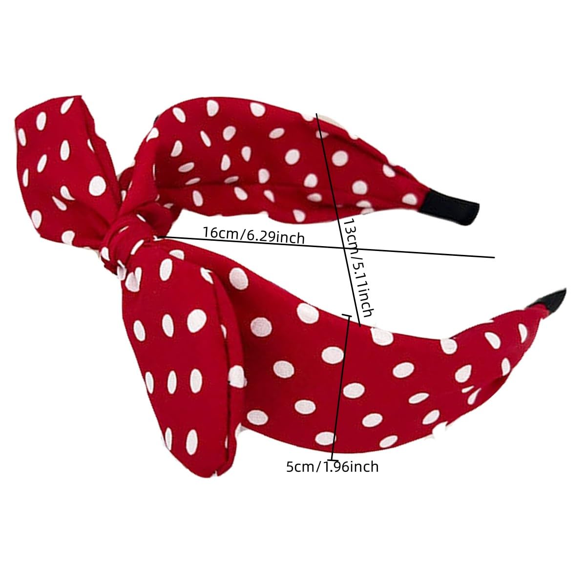 Deghew Red Polka Dot Bow Headband for Women and Girls