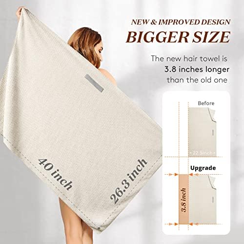 YFONG Microfiber Hair Towel Wrap for Women - 40x263 Fast Drying Turban