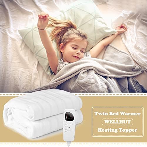 WELLHUT Heated Massage Table Pad with 5 Heat Levels and 8 Timer Settings