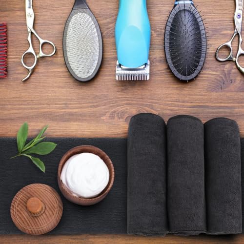 Orighty Black Salon Towels Extra Large Pack of 12 1