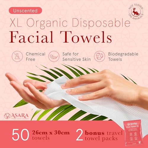 ASARA XL Facial Wipes - Organic Vegan Biodegradable