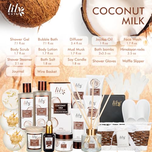 LILY ROY 18Pcs Spa Gift Basket Set for Women Men