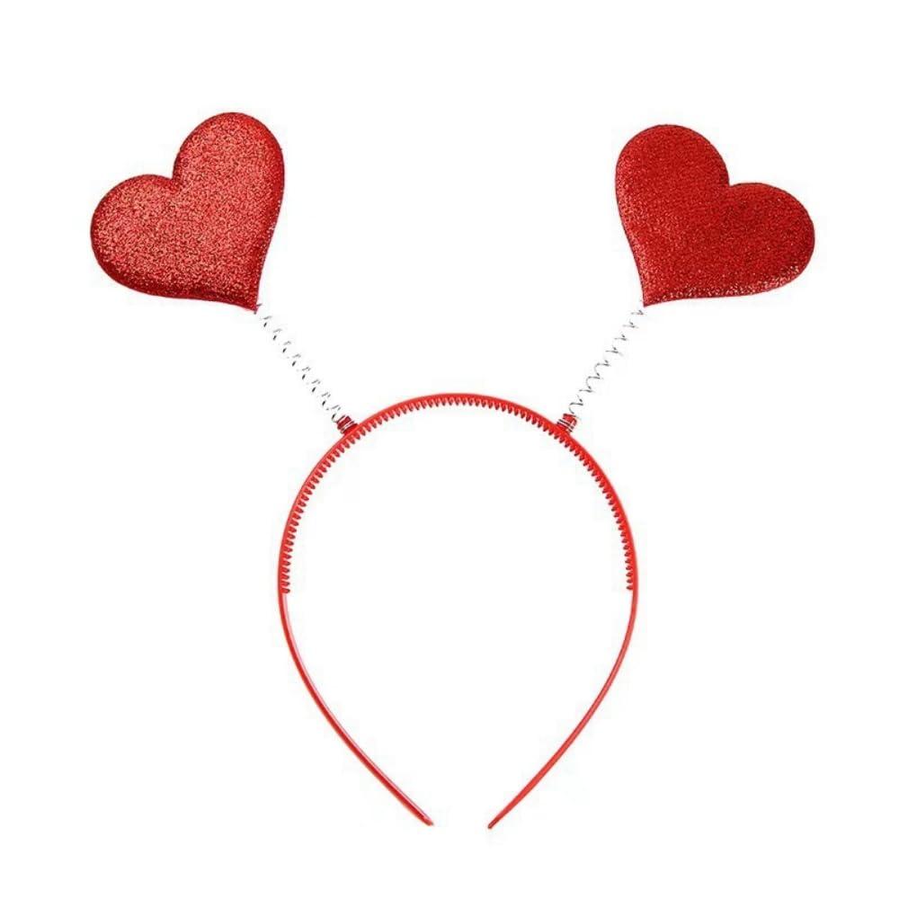 Glitter Heart Valentine Headband for Women Girls