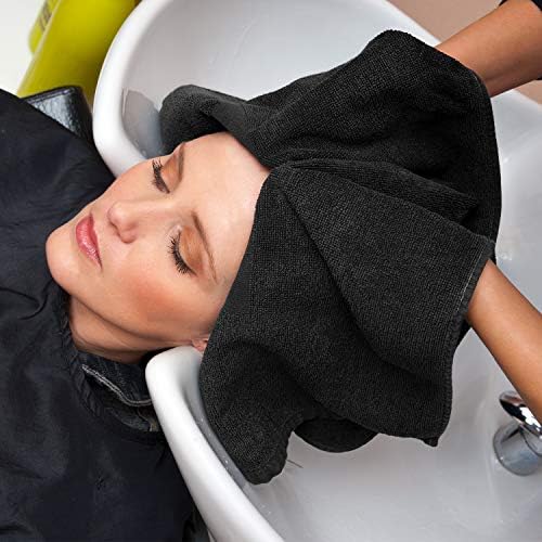 Utopia Towels 24 Pack Cotton Salon Towels 16x27 Inches Black