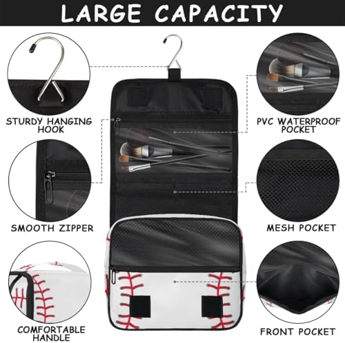 PATTERNFUL Baseball Pattern Travel Toiletry Bag