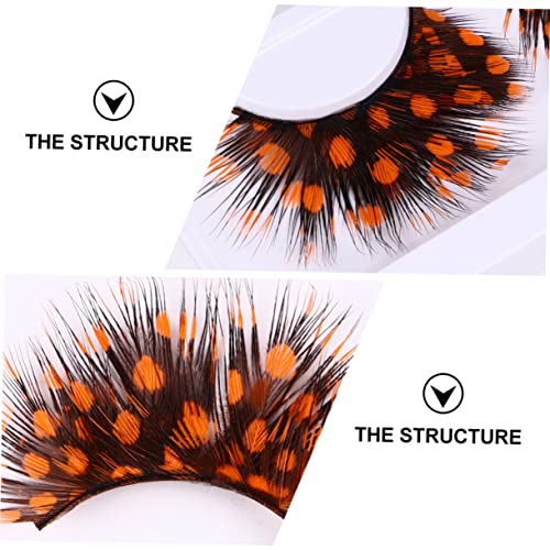 Gogogmee Halloween Lashes 2 Pairs Orange Tips Wispy Spiky