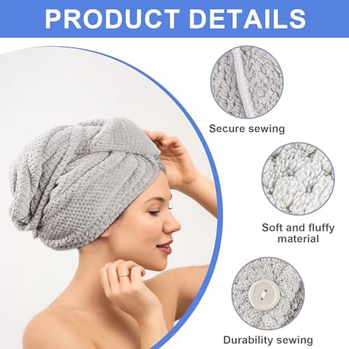 5 Pack Microfiber Hair Towels for Women