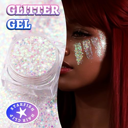 YGDZ Mermaid Hair Clips Set with Glitter Gel