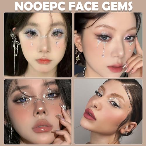 NOOEPC Face Gems - Star Moon Drop Rhinestones for Halloween Makeup 1