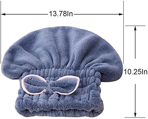 Jseng 2PC Microfiber Hair Drying Caps Extra Soft Ultra Absorbent