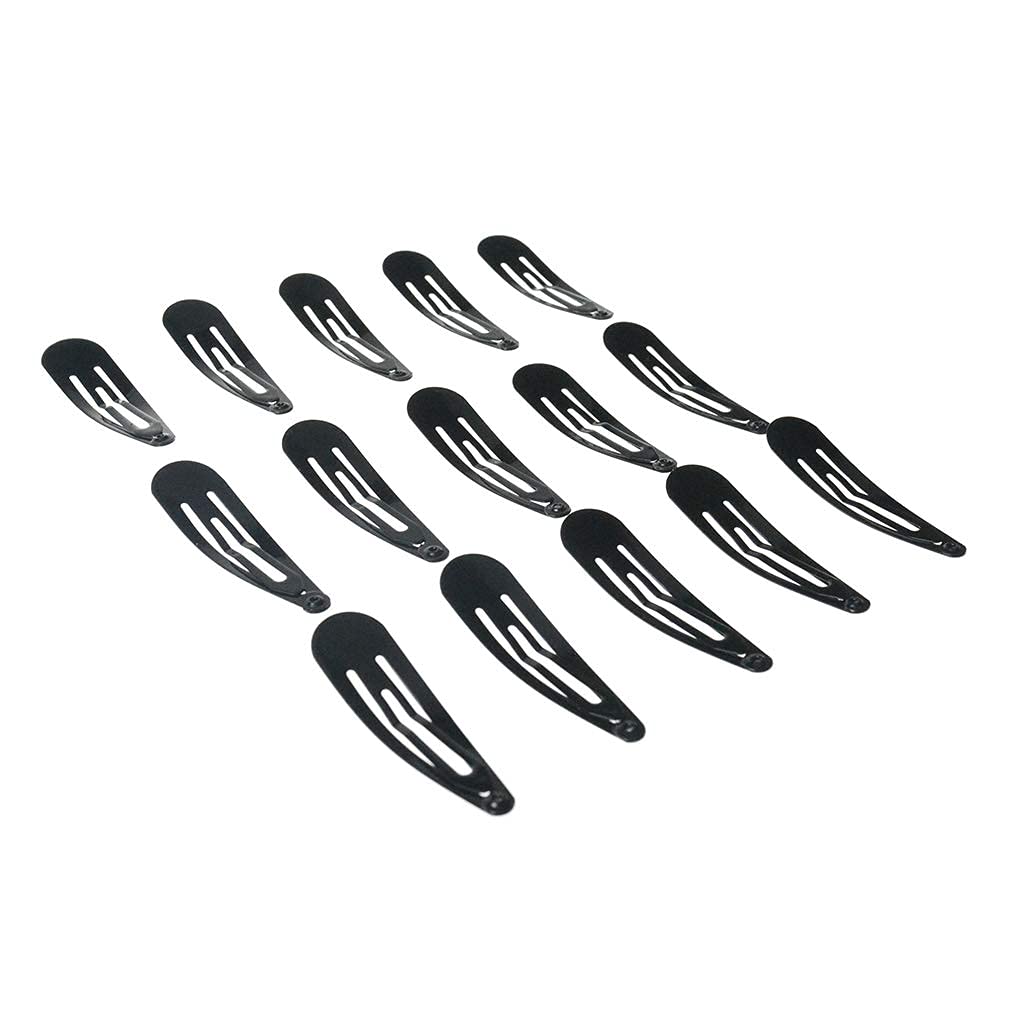 40 Pack Black 2 Inch Metal Snap Barrettes