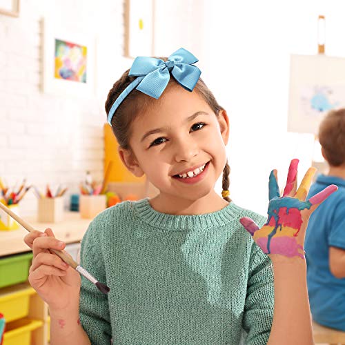 Fashion Baby Blue Grosgrain Bow Headband for Girls