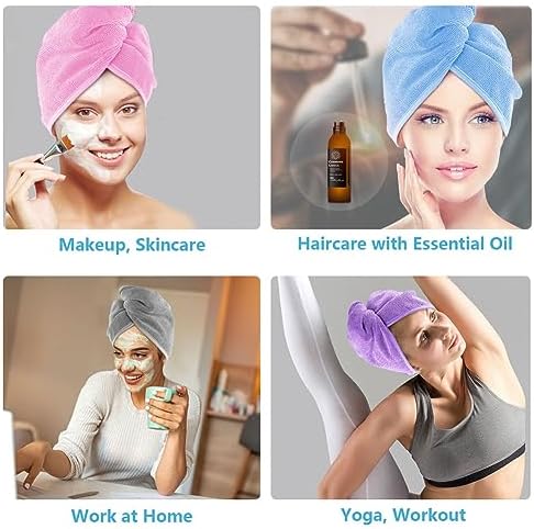 AIDEA Microfiber Hair Towel Wrap 5 Pack