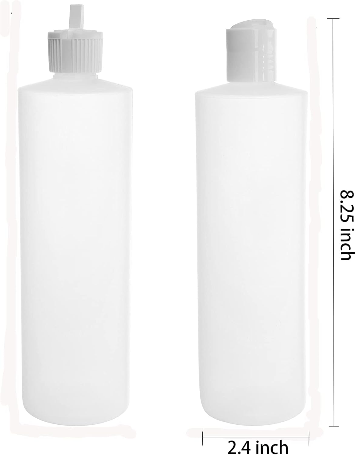 Bekith 12-Pack 16oz Refillable Squeeze Bottles BPA Free