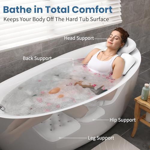 VOXOR Full Body Bath Pillow with Suction Cups