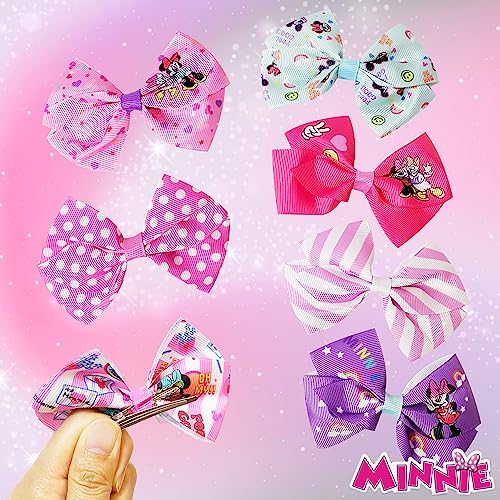Disney Minnie Mouse Hair Bow Set - 7 Pieces with Clips