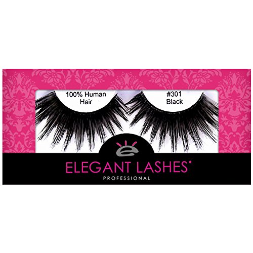 Elegant Lashes 301 Drag Queen Lash - Thick Long Black Human Hair