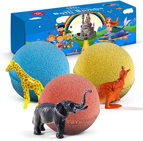 3 Wild Animal Bath Bombs for Kids Natural Safe