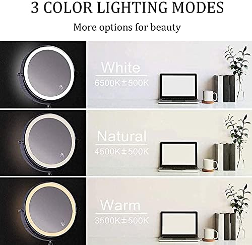 USB Rechargeable Wall Mounted Makeup Mirror with 5X Magnification