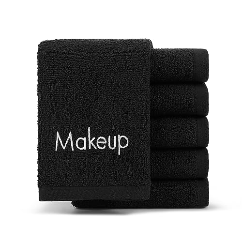 Arkwright Makeup Towels - Pack of 6 - 13x13 in Black