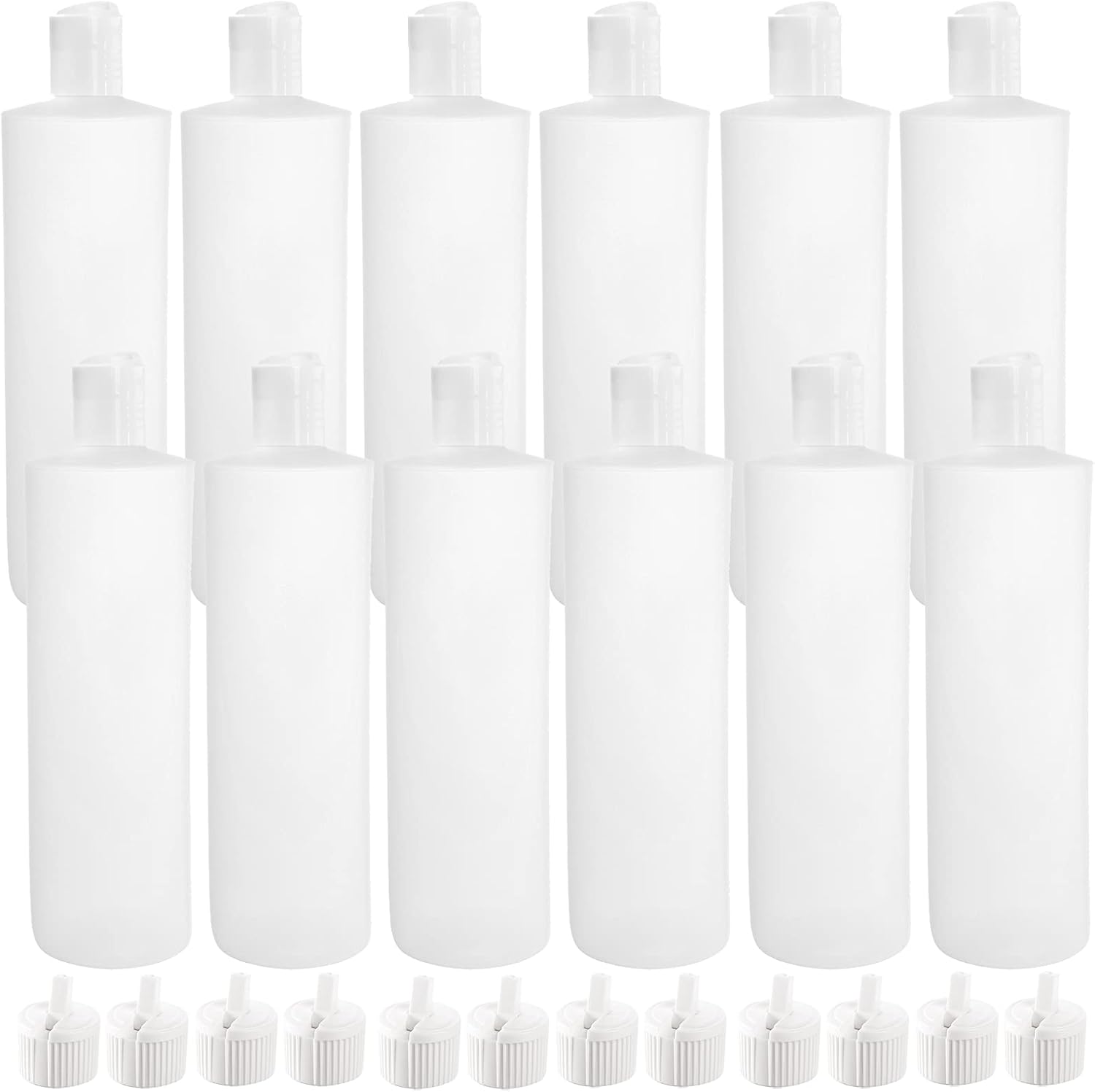 Bekith 12-Pack 16oz Refillable Squeeze Bottles BPA Free
